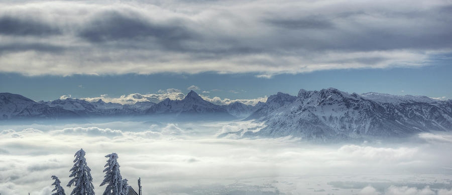Winter Alps Panorama Photograph by Davelongmedia