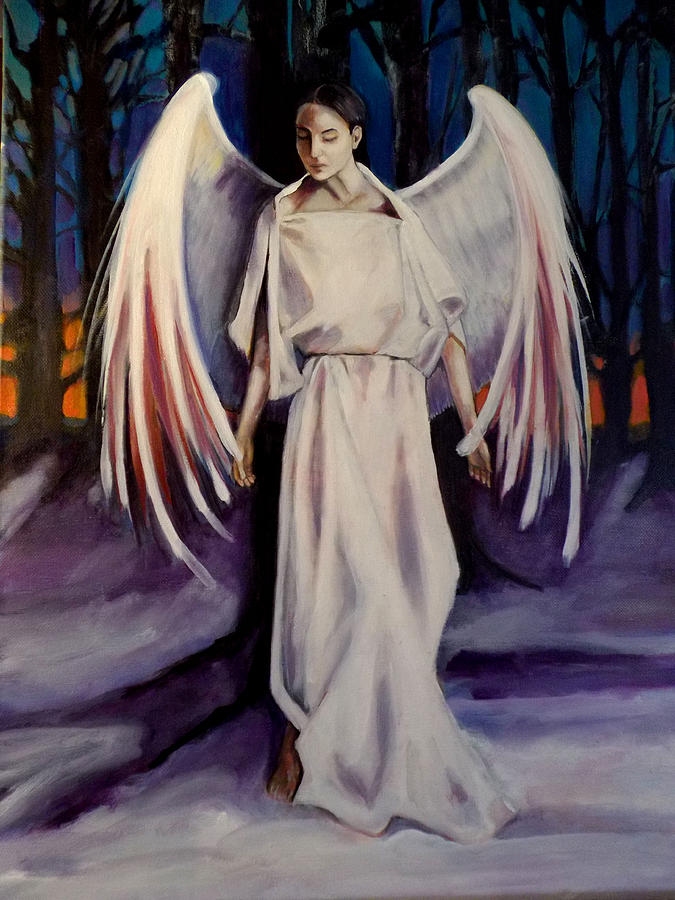 Winter Angel Painting by Irena Mohr