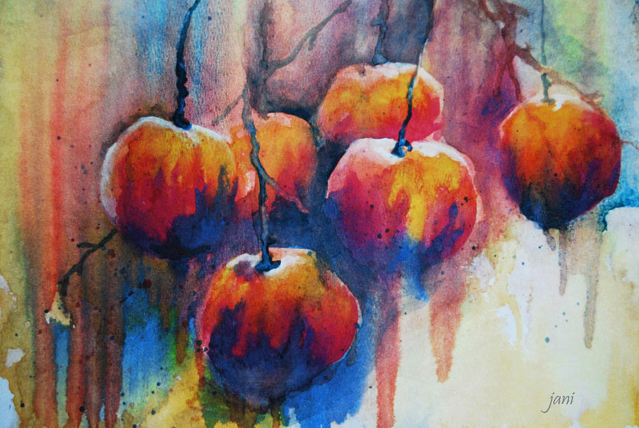 Winter Apples Painting by Jani Freimann