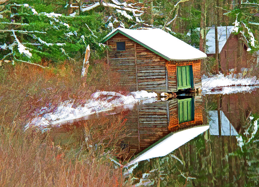 Winter Photograph - Winter Approaches the Boat House by Barbara McDevitt