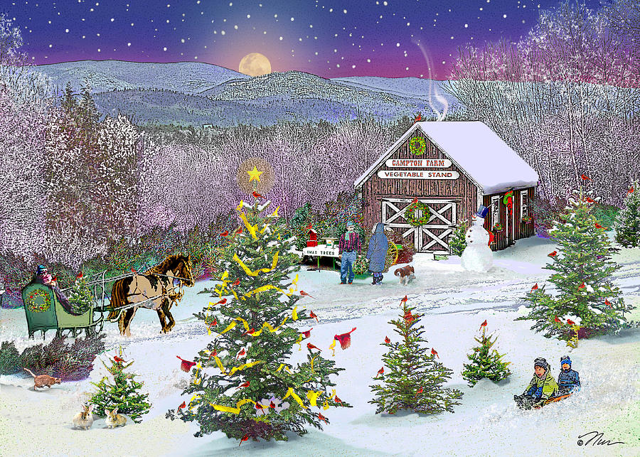 Winter at Campton Farm Digital Art by Nancy Griswold