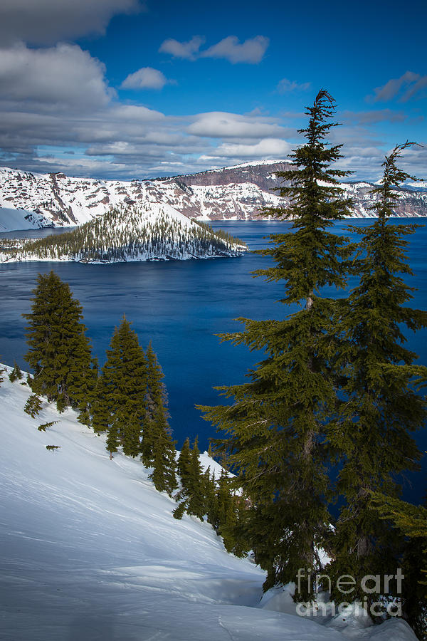 Nature Photograph - Winter at Crater Lake by Inge Johnsson