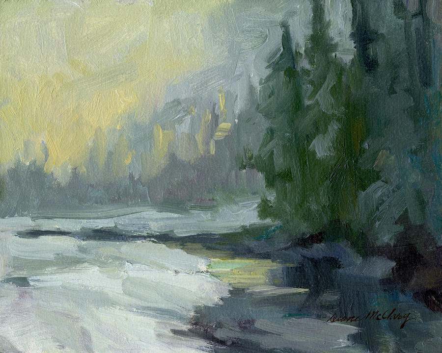 Winter at Gold Creek Painting by Diane McClary