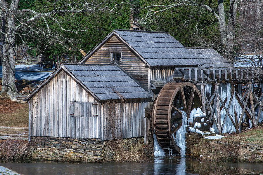 Winter at Mabry Mill Photograph by Mary Almond