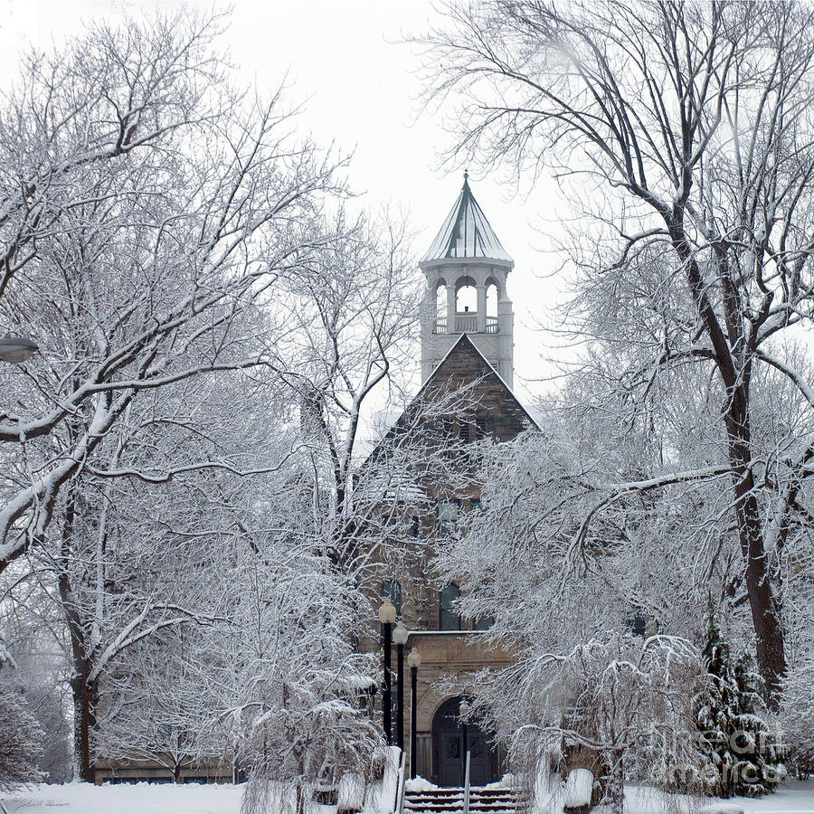 Winter at Marting Hall Baldwin Wallace College Berea Ohio Photograph by John Harmon