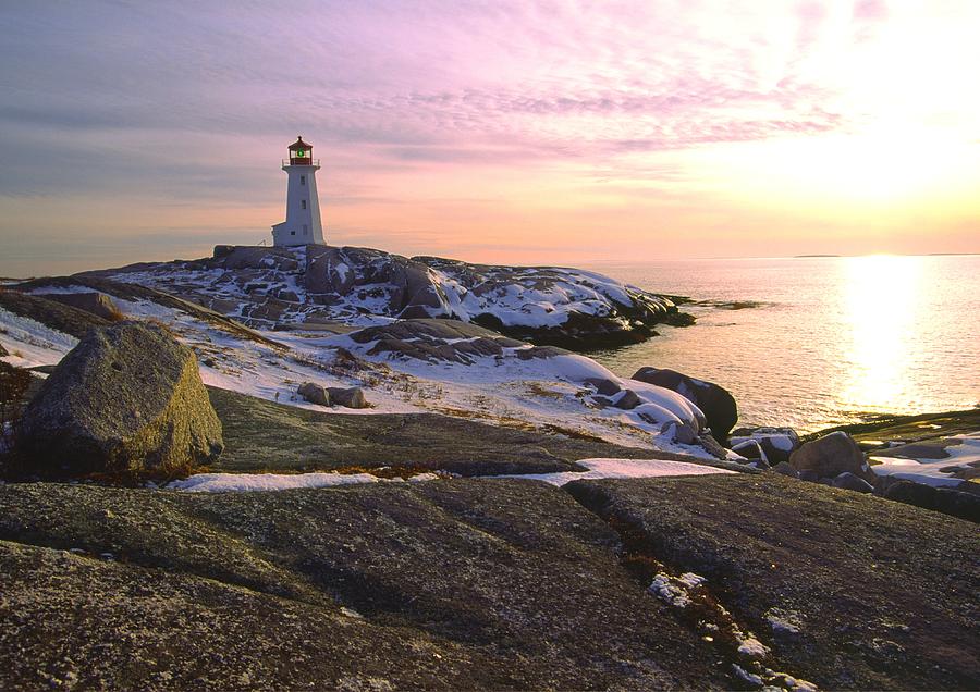 Winter at Peggys Cove Photograph by Gary Corbett