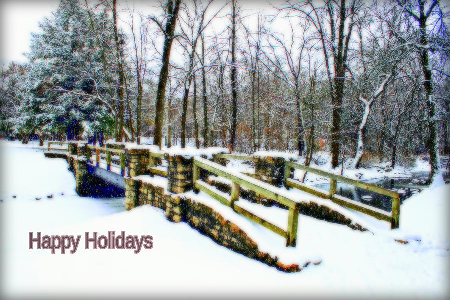 Winter At Petrifying Springs Christmas Card Photograph by Kay Novy