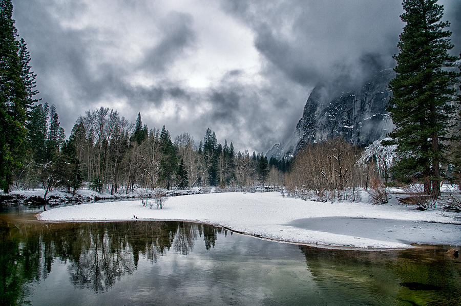 Yosemite National Park Photograph - Winter at Swinging Bridge by Cat Connor