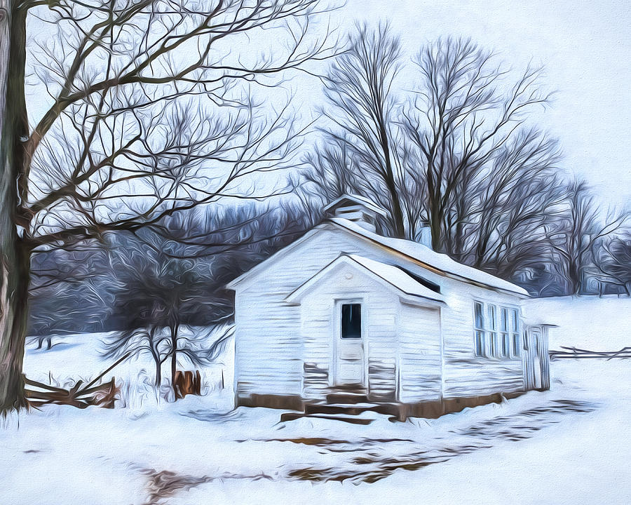 Winter at the Amish Schoolhouse Photograph by Chris Bordeleau