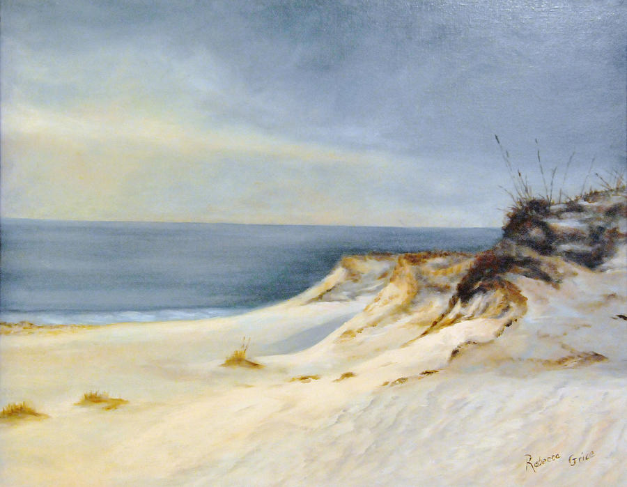 Winter At The Beach Painting by Rebecca Grice