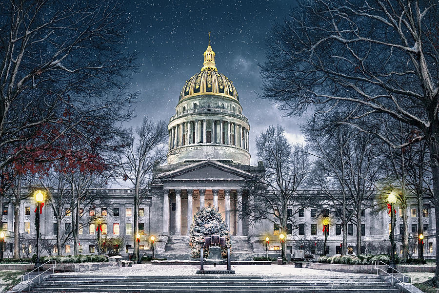 Winter at the Capitol Digital Art by Mary Almond