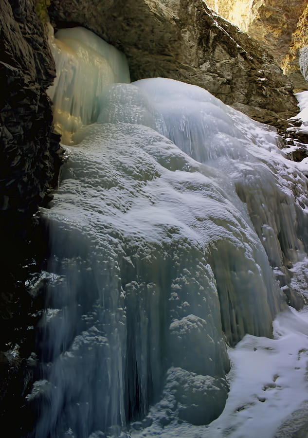Nature Photograph - Winter at Zapata Falls by Ellen Heaverlo