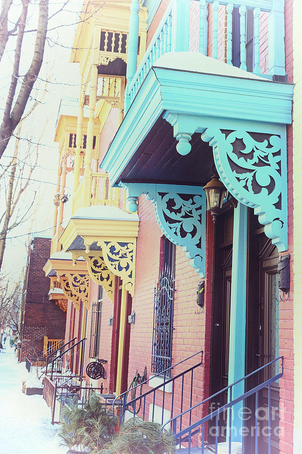 Winter balconies in Montreal Photograph by Jane Rix