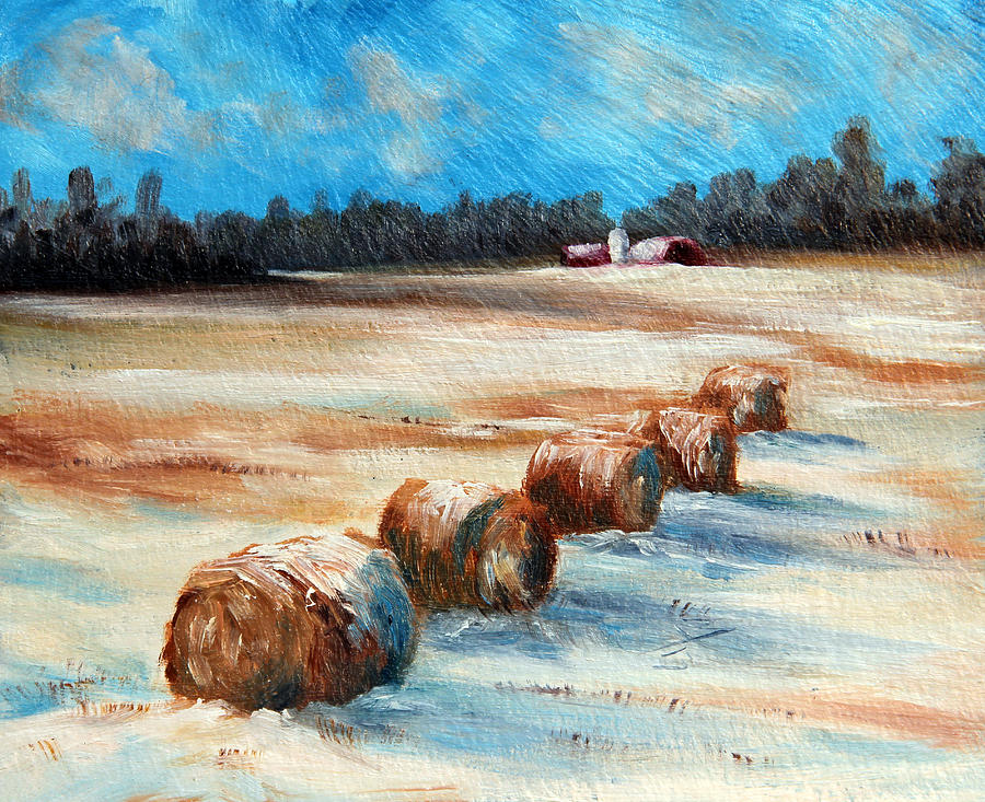 Winter Bales Painting by Meaghan Troup