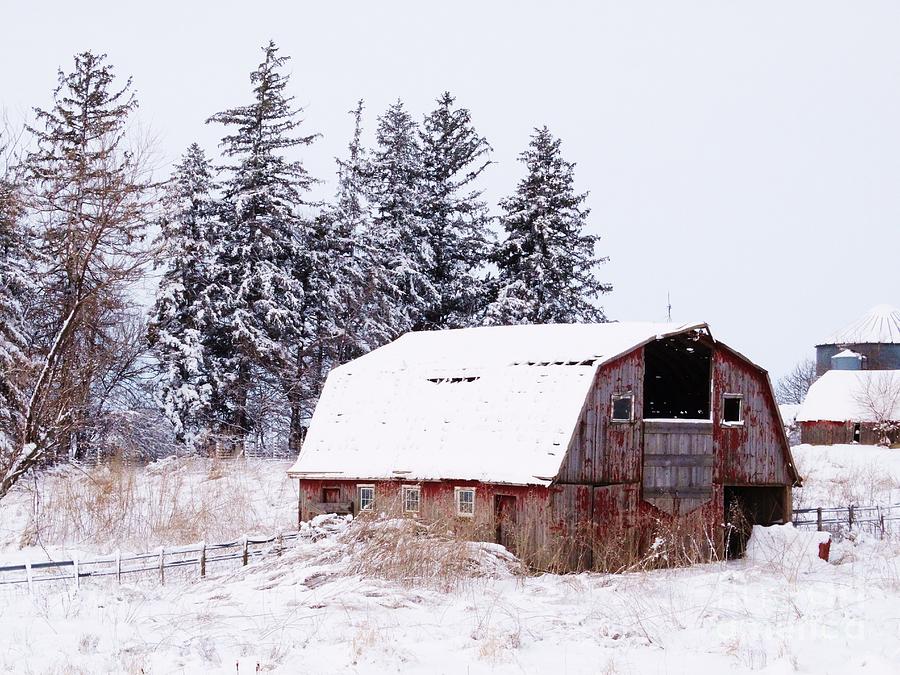Winter Barn Photograph by J L Zarek
