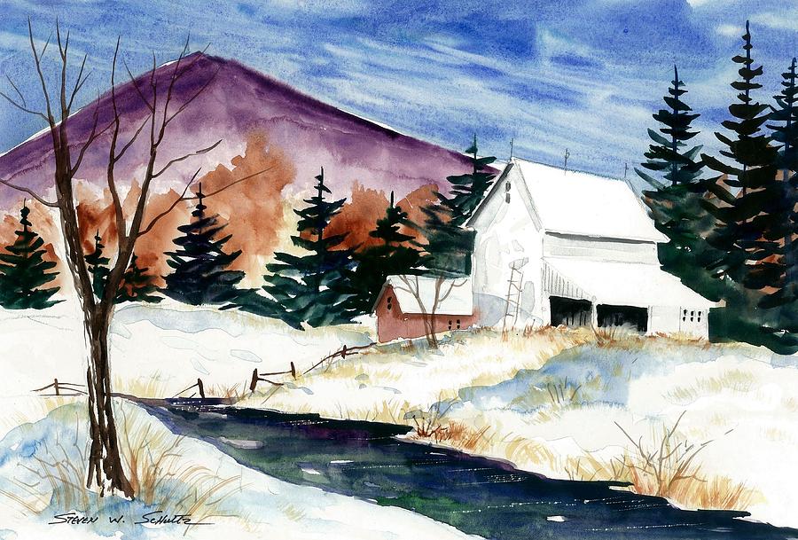 winter barn paintings