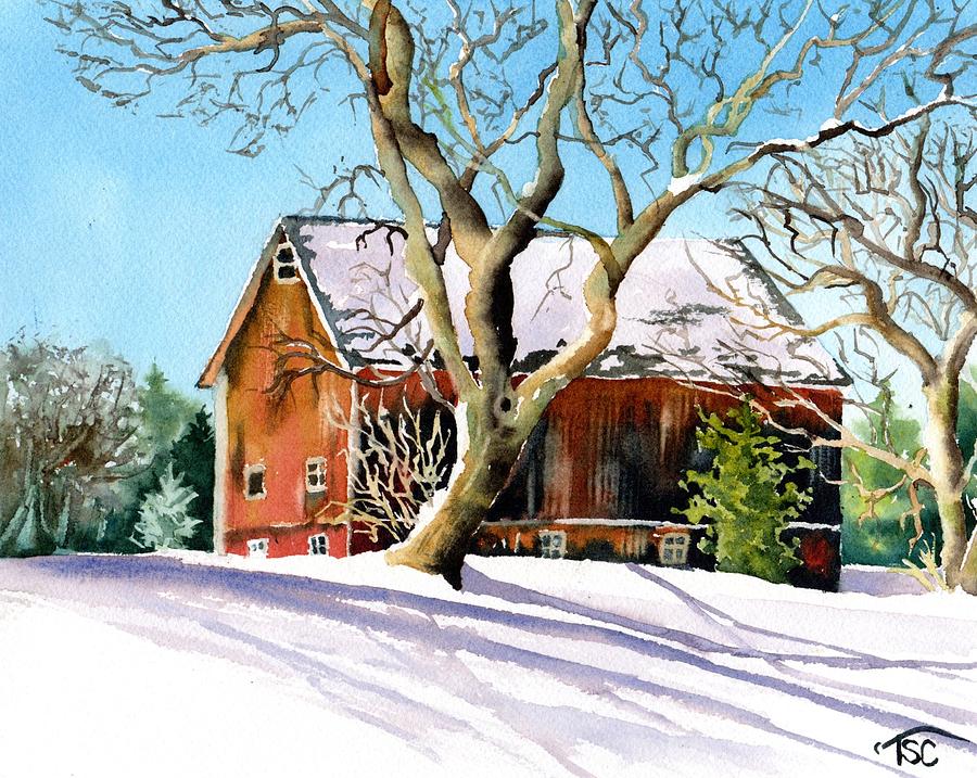 winter barn paintings