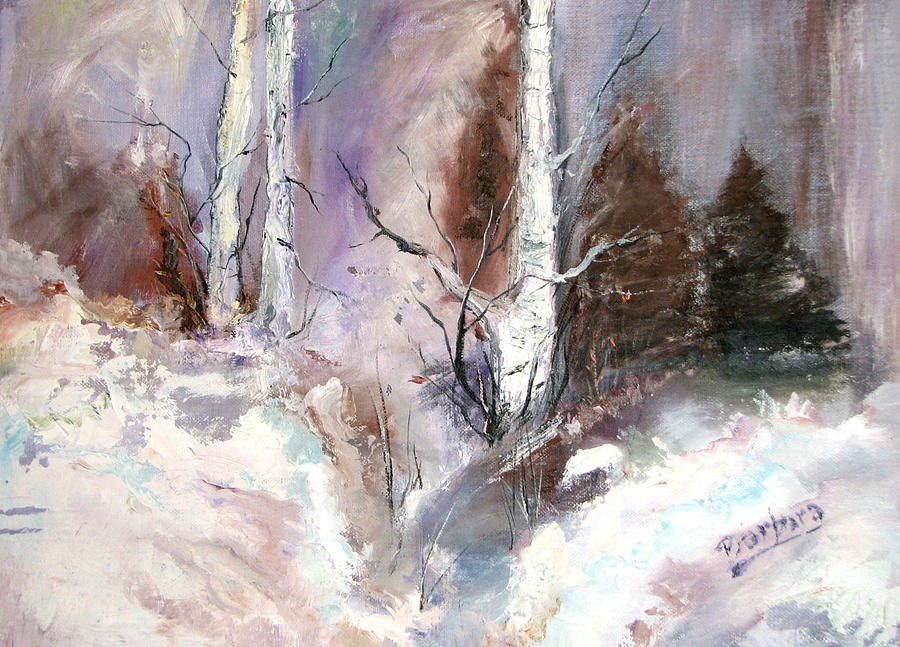 Winter Birches Painting by Barbara Cole - Fine Art America