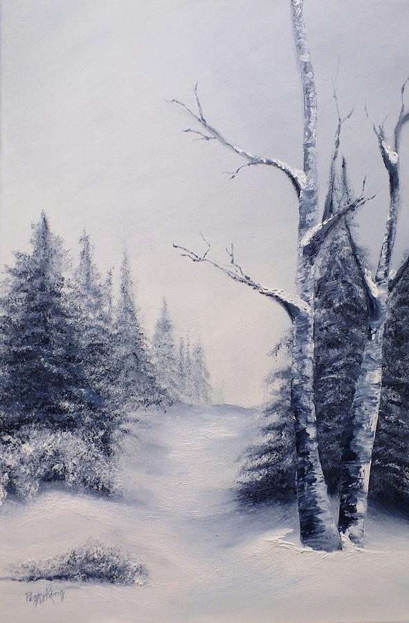 Winter Birches Painting by Peggy King