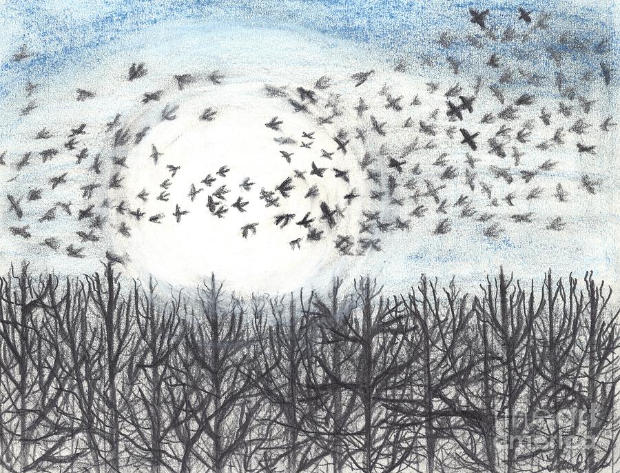 Winter Birds Pastel by Leandria Goodman