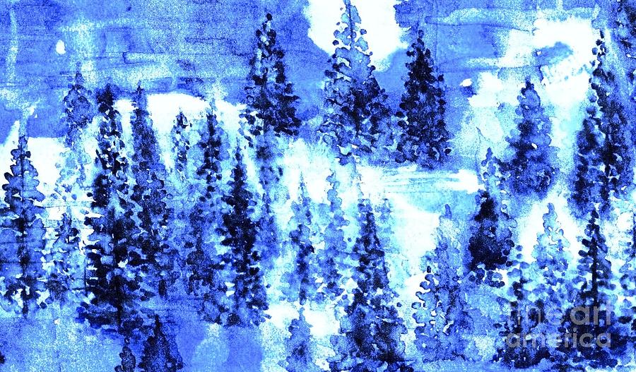 Winter Blues Painting by Hazel Holland