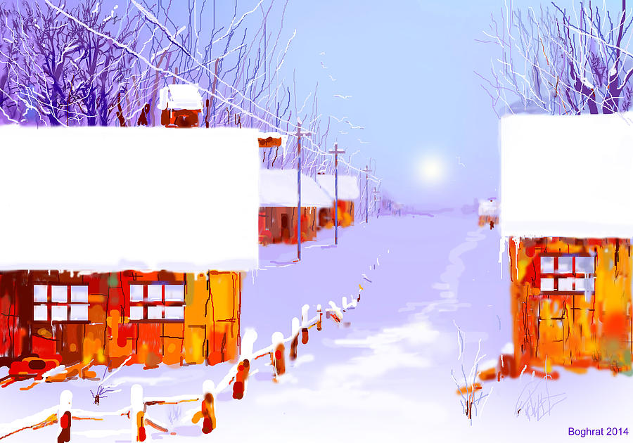 Winter Digital Art - Winter by Boghrat Sadeghan