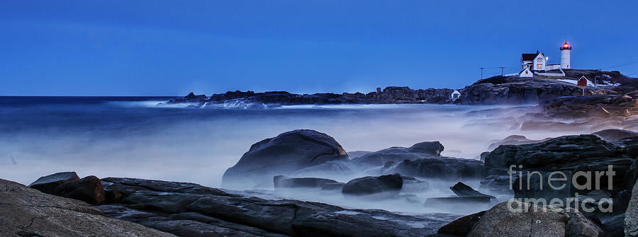 Lighthouse Photograph - Winter Bomb hits Nubble by Scott Thorp