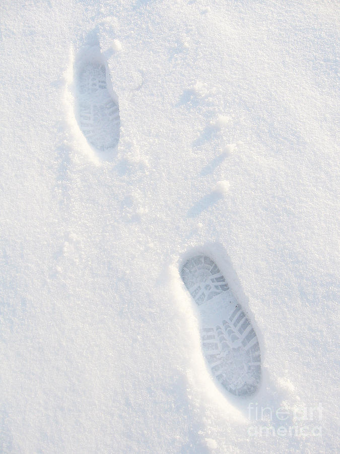 Winter White Bootprints Photograph by Ann Horn