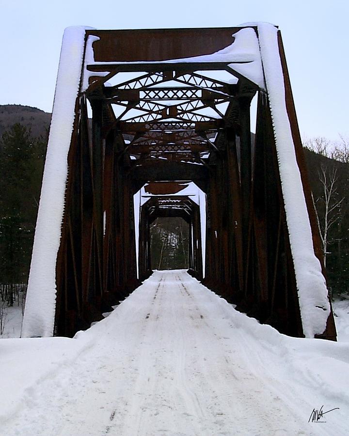 Winter Bridge-Greeting Card Photograph by Mark Valentine