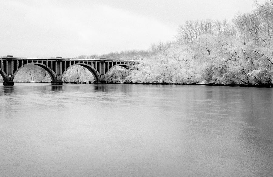 Winter Photograph - Winter Bridge by Kathy Liebrum Bailey