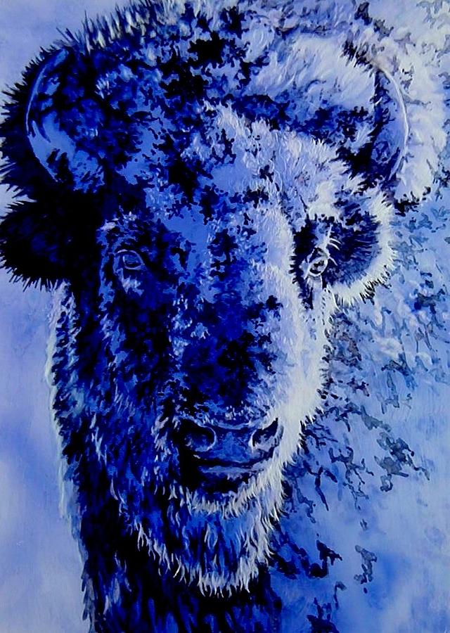 Winter Buffalo Mixed Media by Tim  Joyner