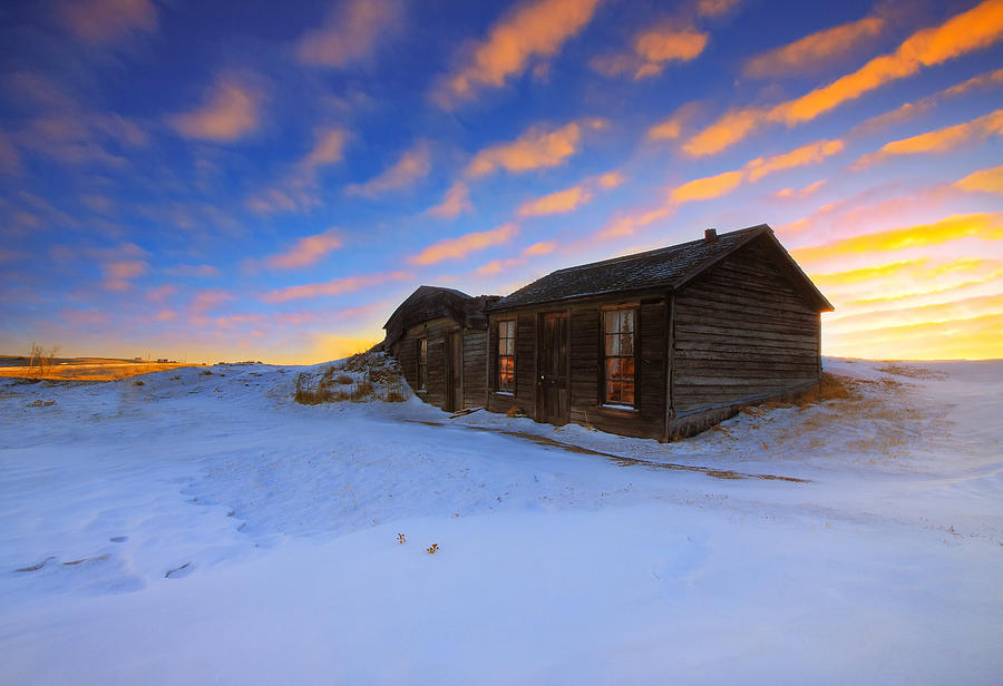 Badlands National Park Photograph - Winter Cabin  by Kadek Susanto
