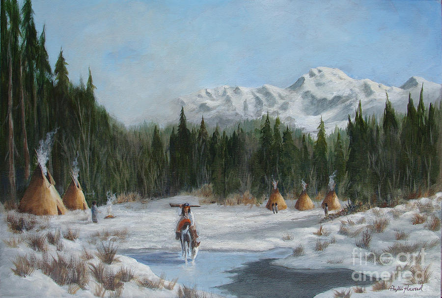 Winter Camp			 Painting by Phyllis Howard