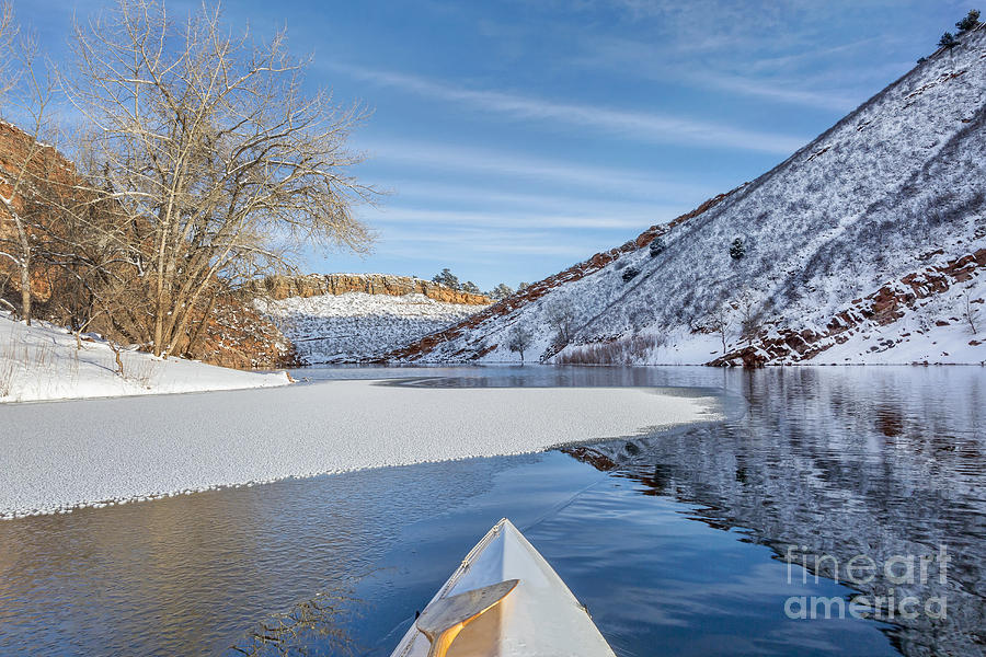Winter Canoe Paddling Photograph by Marek Uliasz