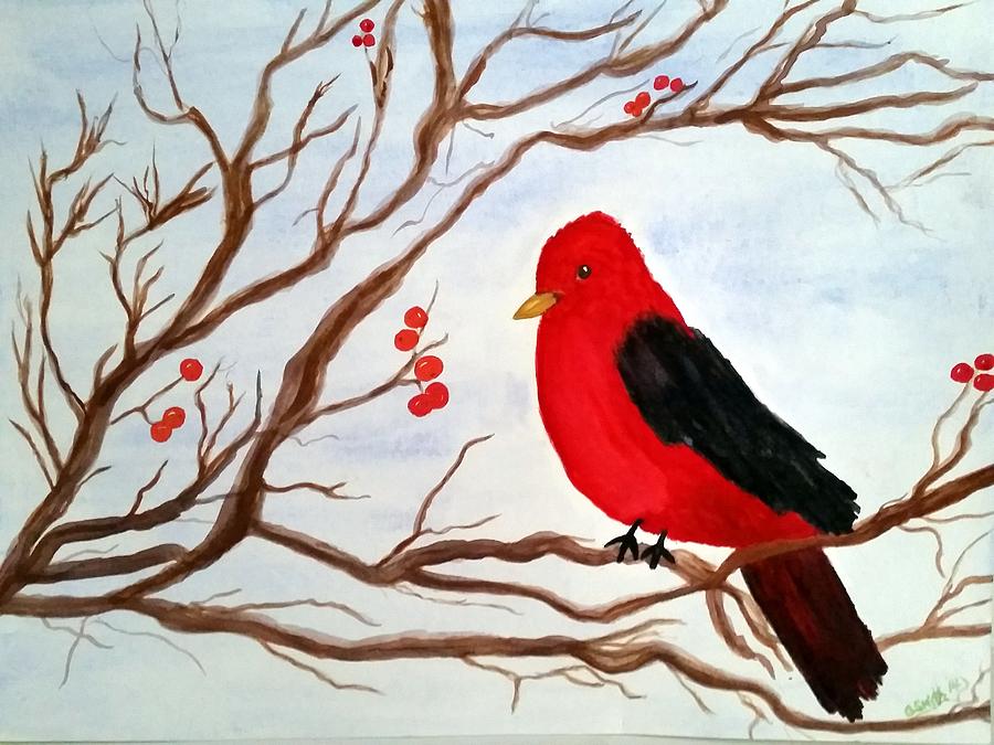 Winter Cardinal Painting by Gerry Smith