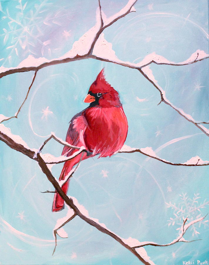 Winter cardinal Painting by Kelci Pauk - Fine Art America