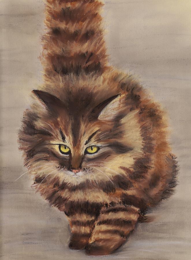 Winter Cat Painting by Anastasiya Malakhova