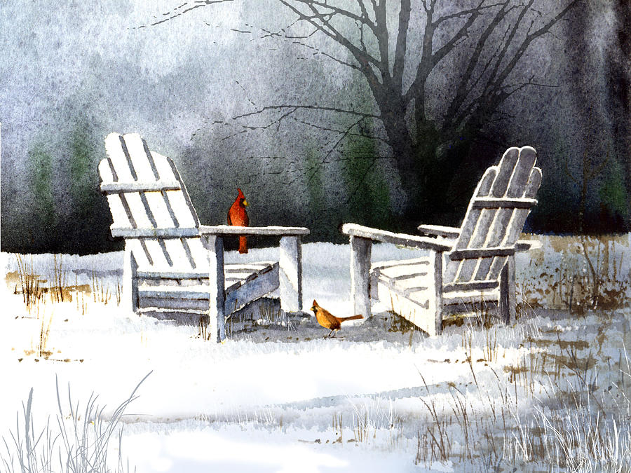 Winter Chairs Painting by Paul Sachtleben