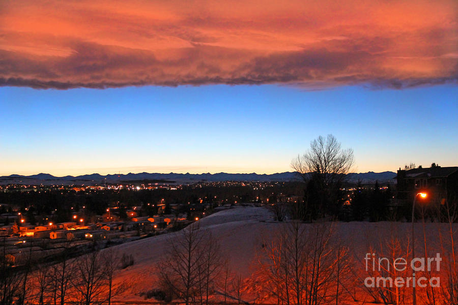 Winter Chinook Sunset Over The Rocky Mountains Photograph by Al Bourassa