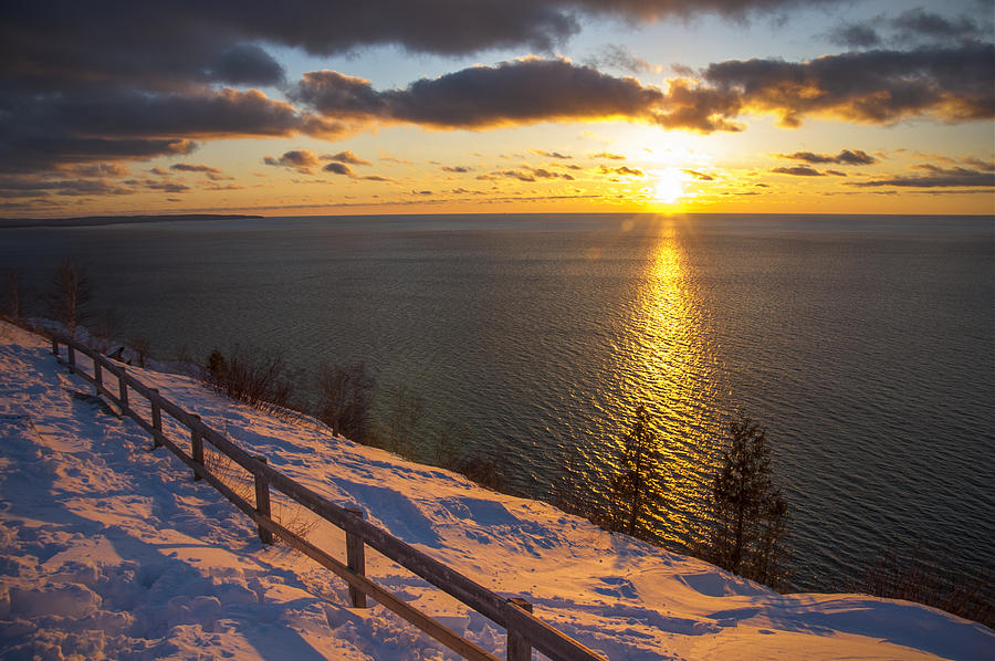 Winter Cliffs On Lake Michigan Photograph by Owen Weber