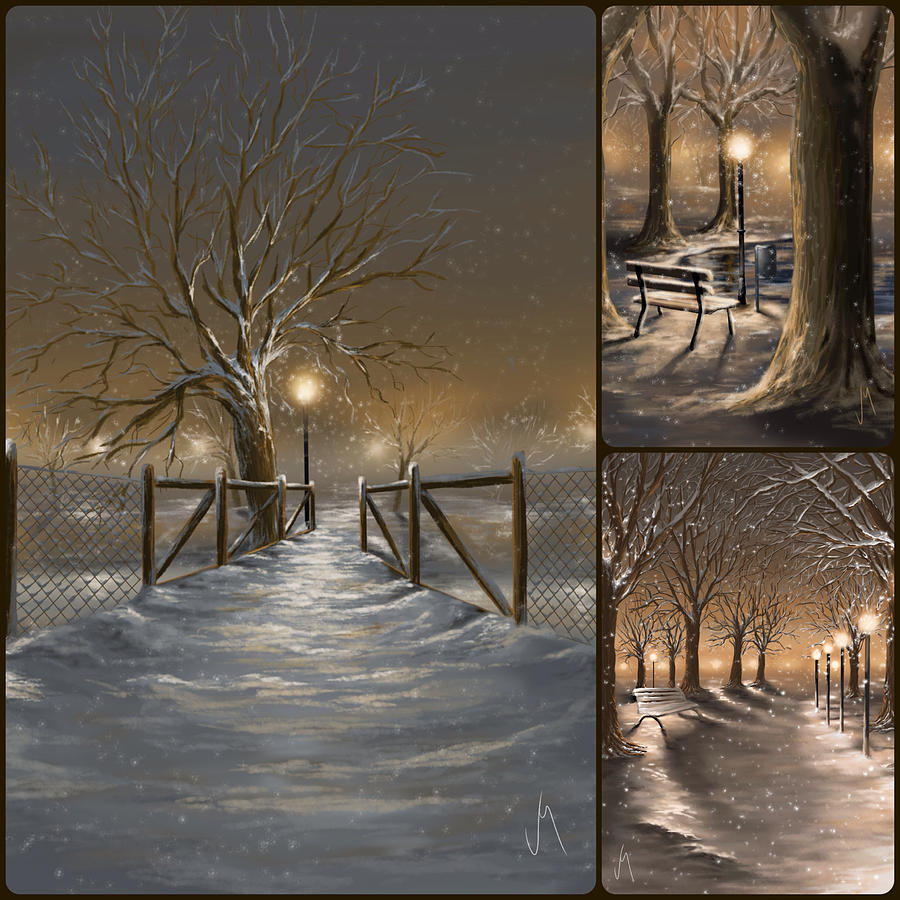 Winter Painting - Winter collage by Veronica Minozzi