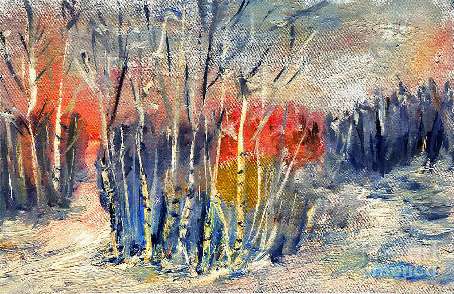 Winter Painting - Winter colors by Daliana Pacuraru