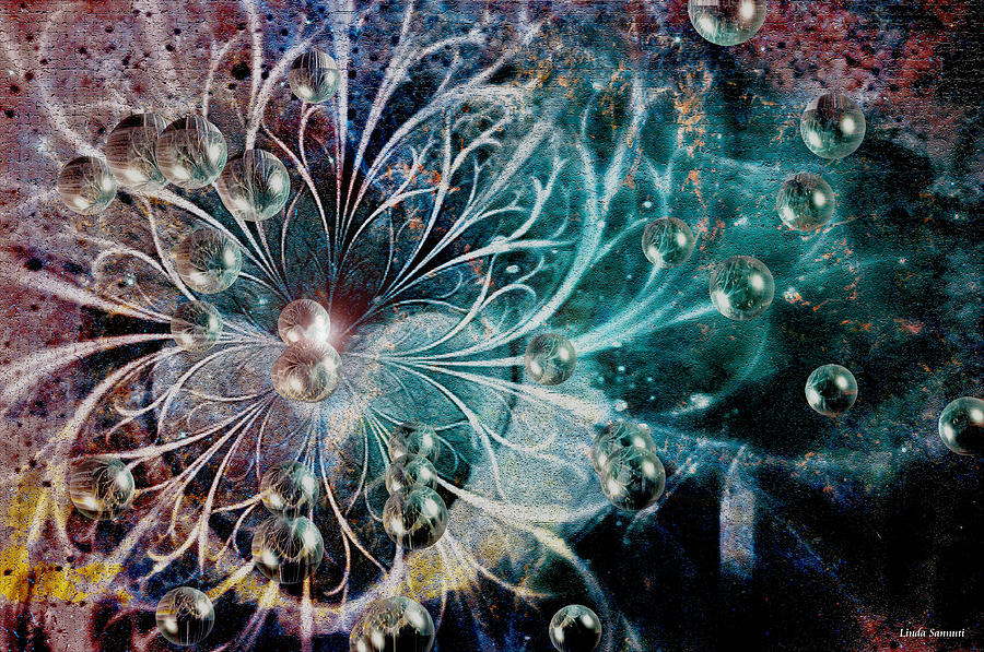 Winter Cosmic Heart Digital Art by Linda Sannuti