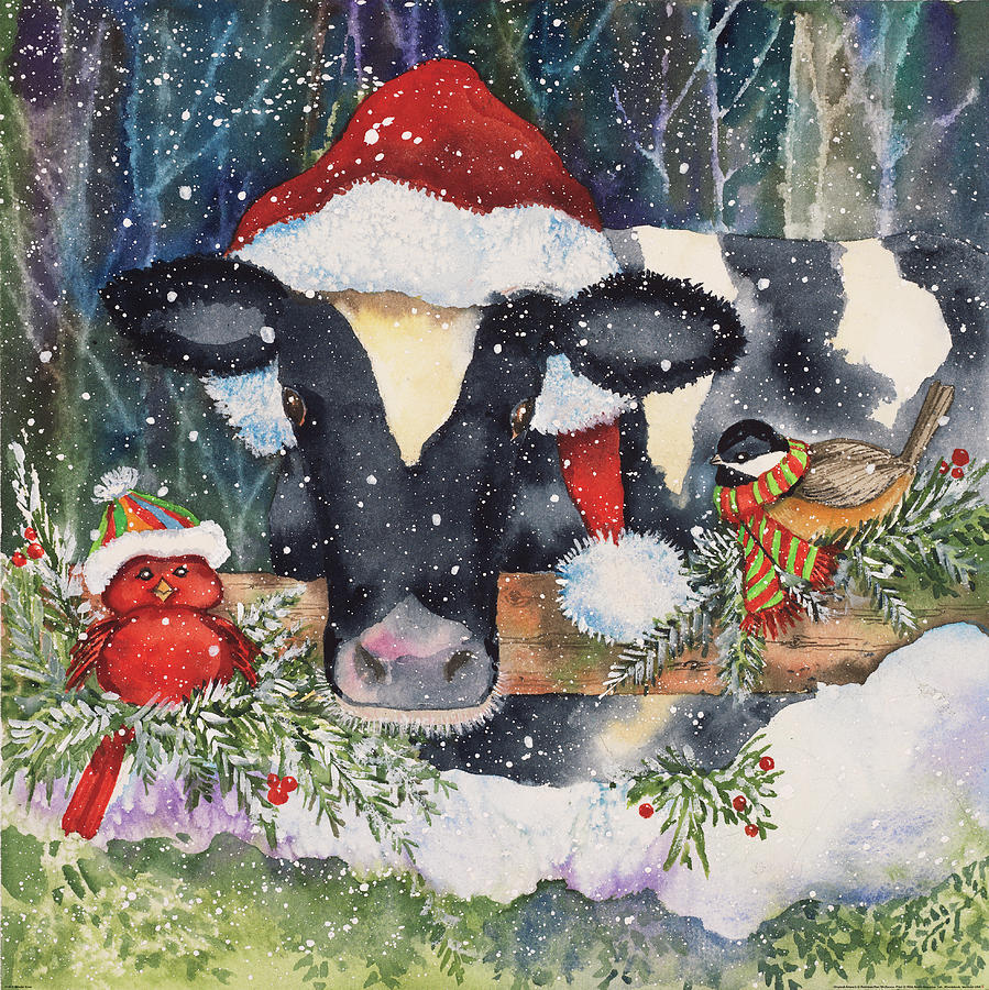 Animal Painting - Winter Cow by Kathleen Parr Mckenna