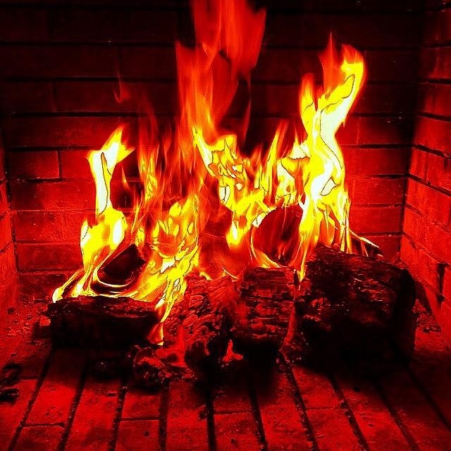 Winter Photograph - #winter #cozy #fireplace #picoftheday by Tarek Al Hassan