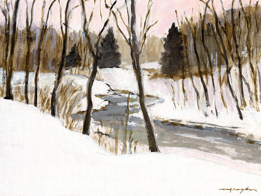 Winter creek Painting by J Reifsnyder