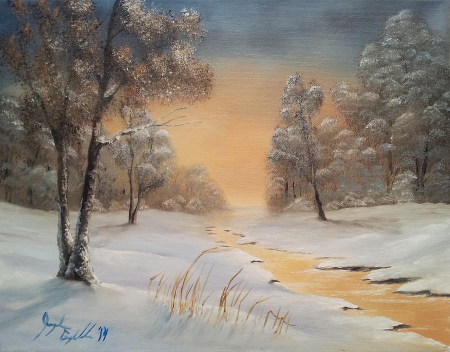 Winter Creek Painting by Joseph Campbell - Pixels