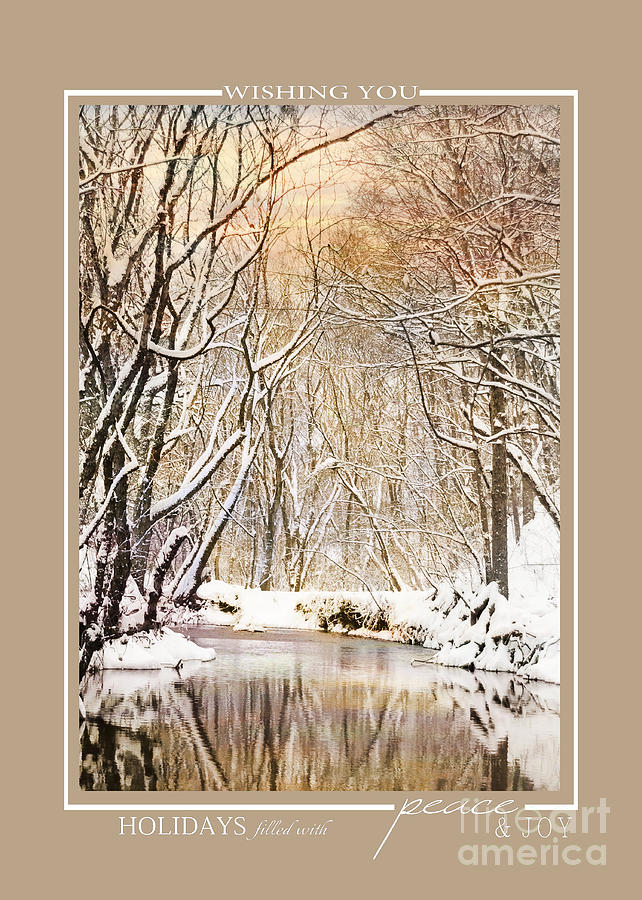 Winter Creek Scenic Landscape Christmas Cards Photograph by Jai Johnson
