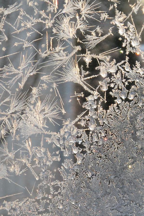 Winter Photograph - Throw Pillows winter crystal lights  by Seija Talolahti