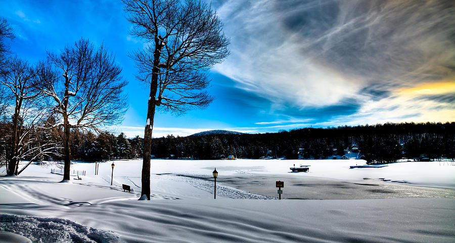 Winter Photograph - Winter Day on Old Forge Pond by David Patterson